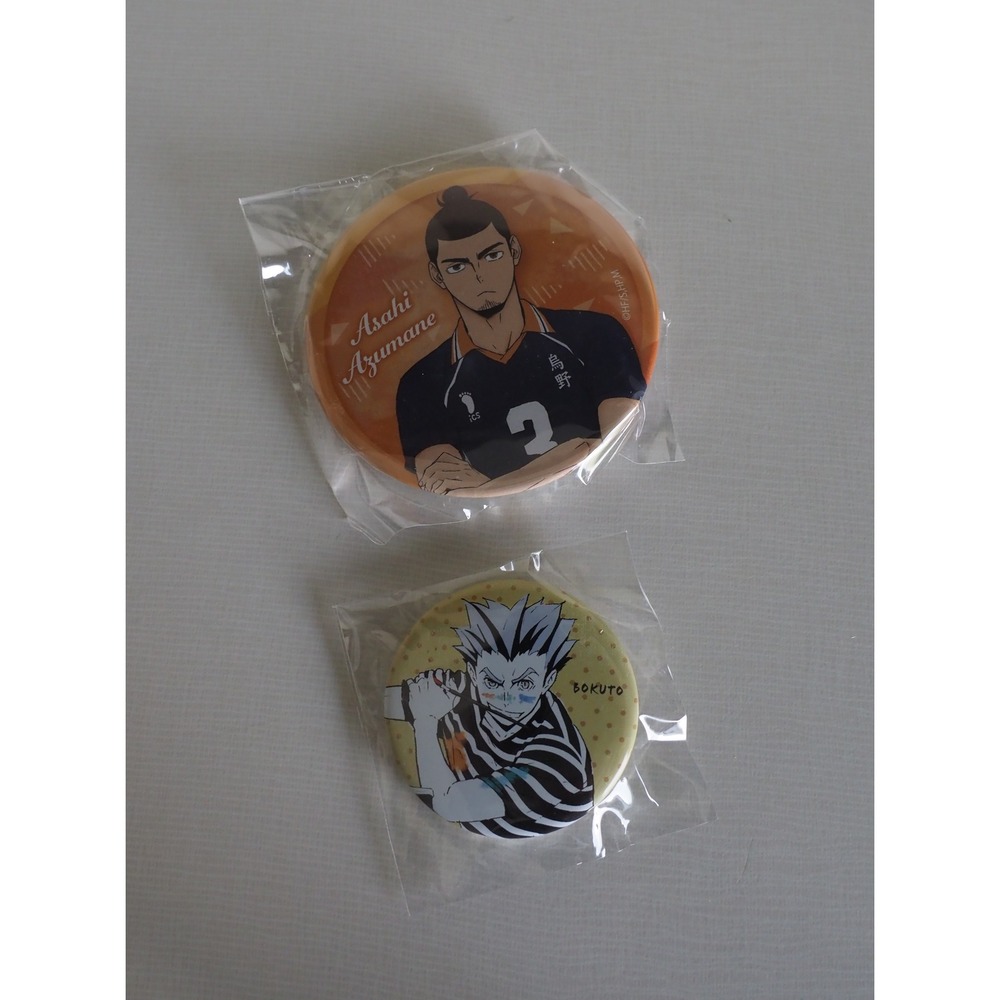 Haikyuu Asahi Azumane Kotaro Bokuto Pin Set Orange Yellow Anime Badges NEW OS